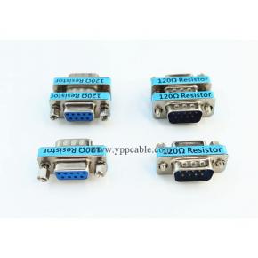 6-Pack RS323 Serial DB9 Male to Female Connector Adapter  CAN Bus Terminal Resistance Terminator with 120ohm Resistance