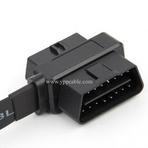 Car OBD cable OBD2 extension cable one point two noodle flat cable obd one tow two full core energized 0.6m
