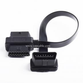 Car OBD cable OBD2 extension cable one point two noodle flat cable obd one tow two full core energized 0.3m