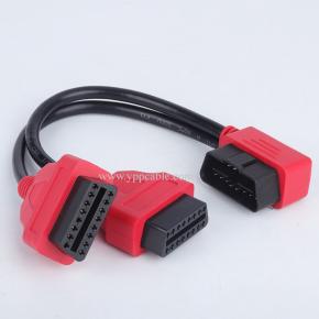 OBD2 one-part-two adapter cable extension cable OBD extension cable 12v automotive use 16-pin core splitter