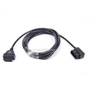 L-type elbow OBD extension cable Automotive OBD2 male to female connecting cable 5 meters adapter cable 16 pins 16 core full connection