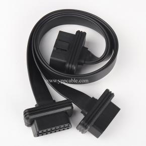 Automotive OBD2 one-two adapter cable Expansion cable one-part-two extension cable OBD2 flat cable 16-core energized