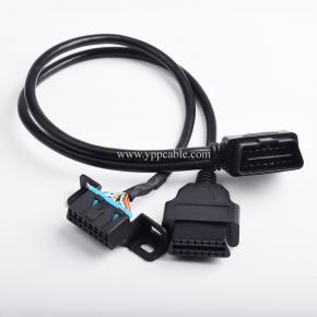 Automotive OBD2 one-part-two extension cable universal interface OBD connecting cable special harness 16-pin 16 core